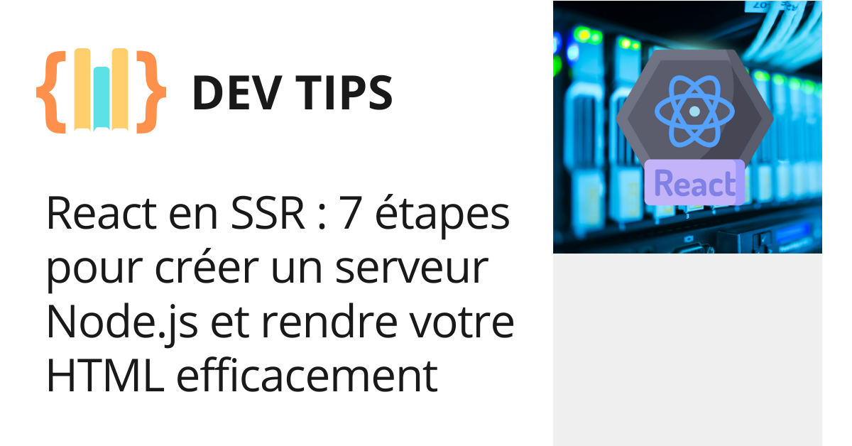 Image illustrant l'article react en ssr